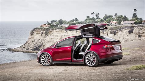 2016 Tesla Model X Doors Up Side Hd Wallpaper 17