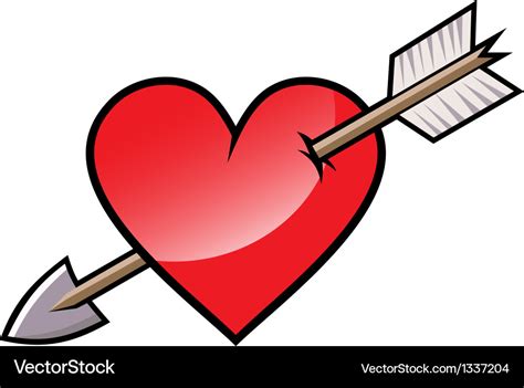 Red Heart With Arrow Royalty Free Vector Image