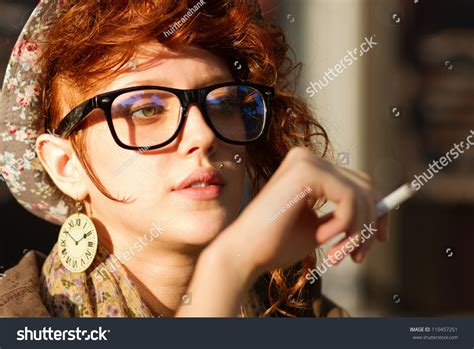 Smoking That Sad Cigarette Thinking Someone Stock Photo 110457251