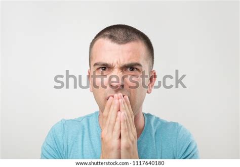 Disgusting Facial Emotion Young Handsome Man Stock Photo 1117640180