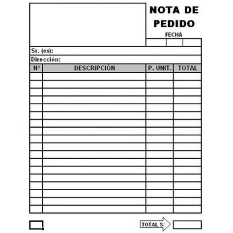 Modelo De Nota De Pedido En Formato Word Financial Report