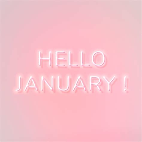 Hello January Pink Neon Text Free Image By Hein