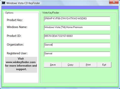 Find Windows Vista Product Key And Id With Windows Vista Key Finder