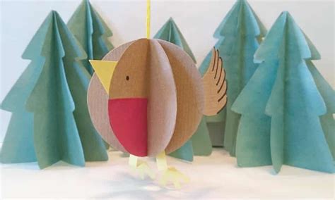 Christmas Craft How To Make A Paper Robin Bauble Teacher Network