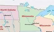 Mapa de Minnesota - EUA Destinos
