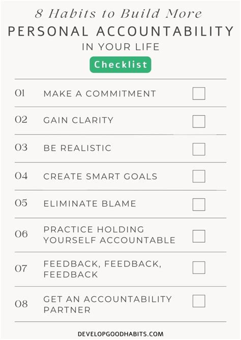 11 Personal Accountability Worksheets For Adults And Students