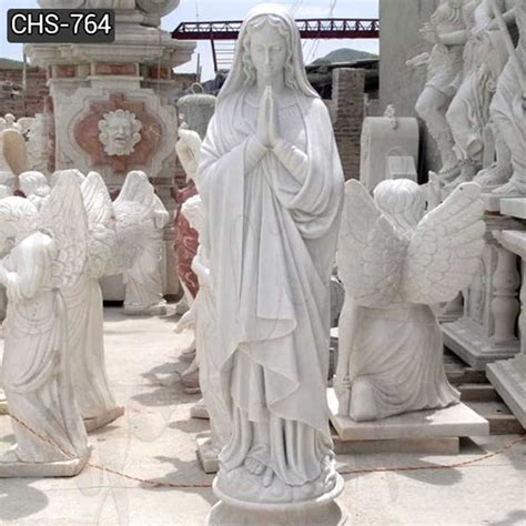 High Quality White Marble Virgin Mary Statue From China Factory Chs 764