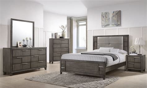 Shop bedroom sets at ny furniture outlets. Denton 5-Piece Queen Bedroom Set Grey | The Dump Luxe ...