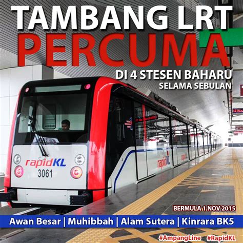 Awan besar lrt station is a light rapid transit station at bukit oug, kuala lumpur, malaysia. REZQEEN HILL: Tambang LRT Ampang Line PERCUMA Selama ...