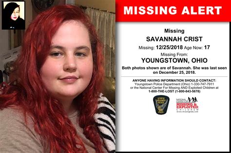 Ohio Savannah Crist Missing Kids Savannah Chat Ohio Missing And