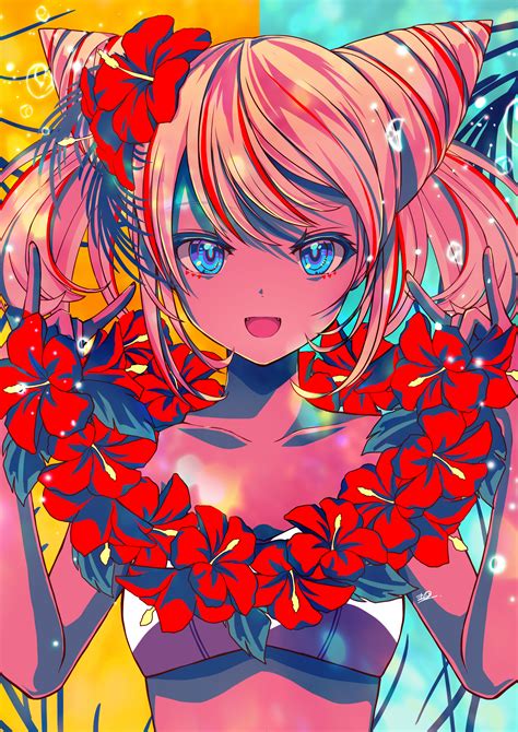 Wallpaper Anime Girls Colorful Flowers 2480x3508 Oringel