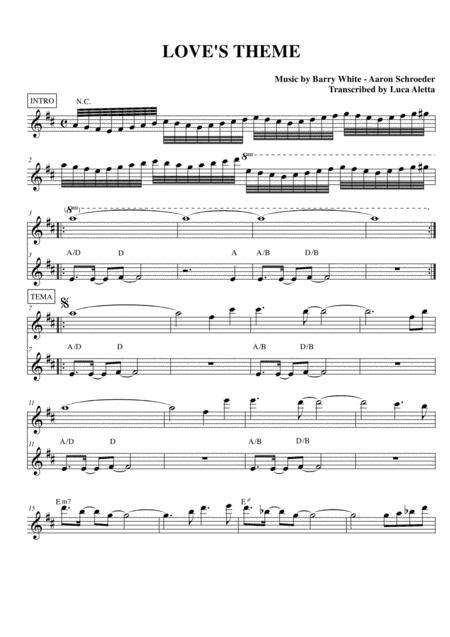 Loves Theme By Barry White Digital Sheet Music For Lead Sheet