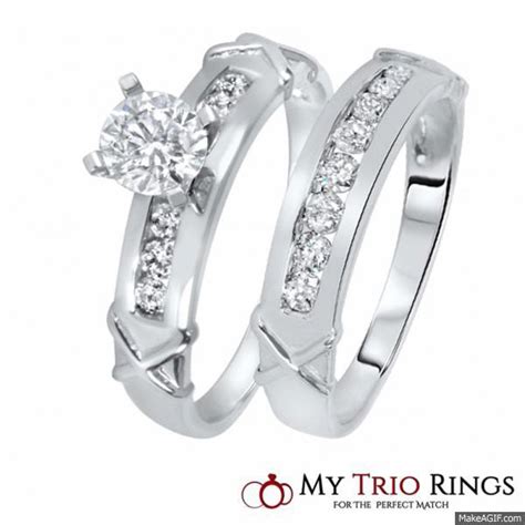 1 Ct Tw Diamond Womens Bridal Wedding Ring Set 14k White Gold Matching Wedding Ring Sets