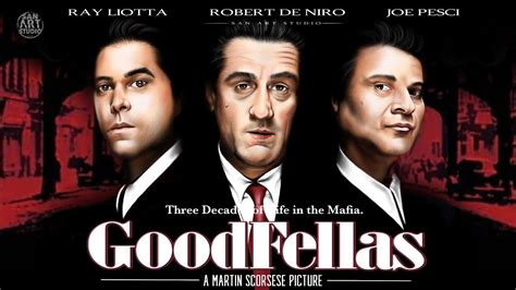 Goodfellas 1990 Robert De Niro Ray Liotta Joe Pesci Drawing And