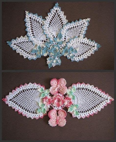 Pdf Crochet Pattern Butterflies And Roses Pineapple Doilies Etsy
