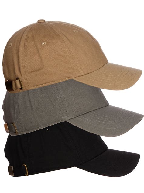 Dandi Plain Dad Hat 100 Cotton Unstructured Hat Unisex Strap Cap Black