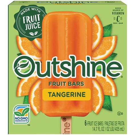 Outshine Tangerine Fruit Bars 6 Ct Box