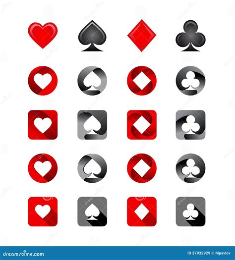 Vector Illustration Of Playing Card Suits Royalty Free Stock Images