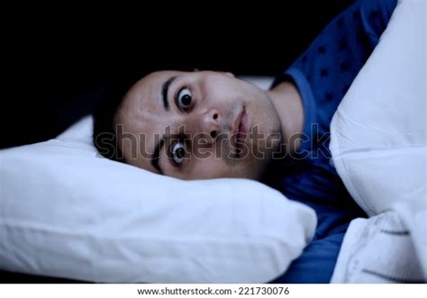Portrait Insomniac Man Trying Sleep His Stock Photo 221730076