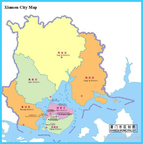 Map Of Xiamen Travelsmapscom