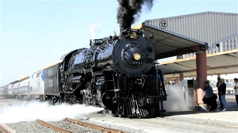 Santa Fe 3751 Steam Locomotive Leaving Los Angeles For San Diego Youtube