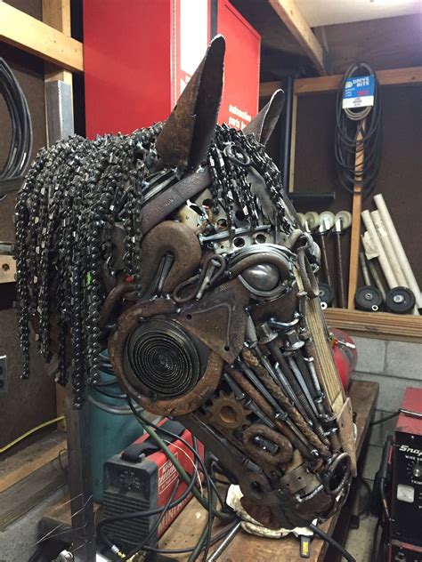 Horse Head Scrap Metal Art Metal Art Metal Horse Sculptures