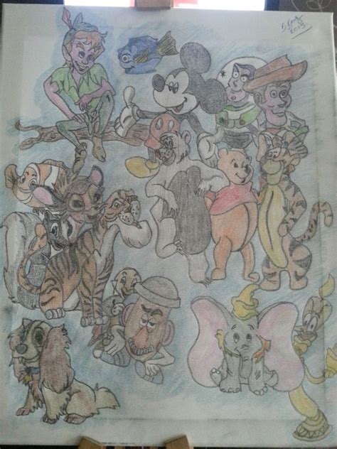 Disney Collage Drawing At Explore Collection Of