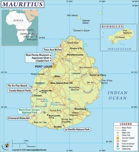 Mauritius Map Get Map Of Mauritius Showing Cities Roads Airports