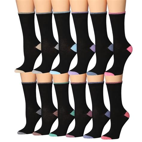 Colorfut Womens 12 Pairs Colorful Patterned Crew Socks Wc94 Ab