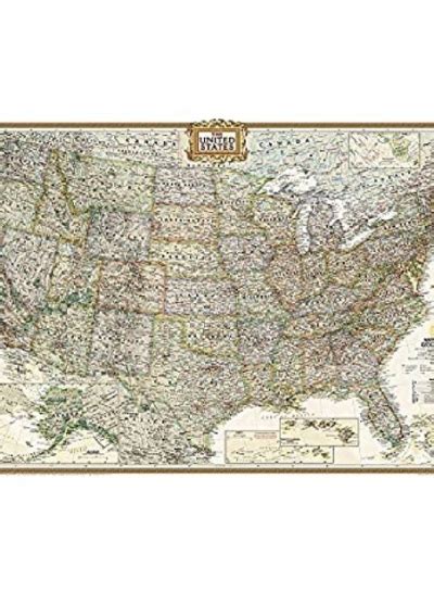 Download National Geographic United States Executive Wall Map Poster Size X Inches