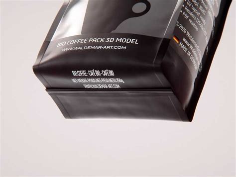 Bio Coffee Beans Bag 250g Packaging 3d Model Wa Design Studio