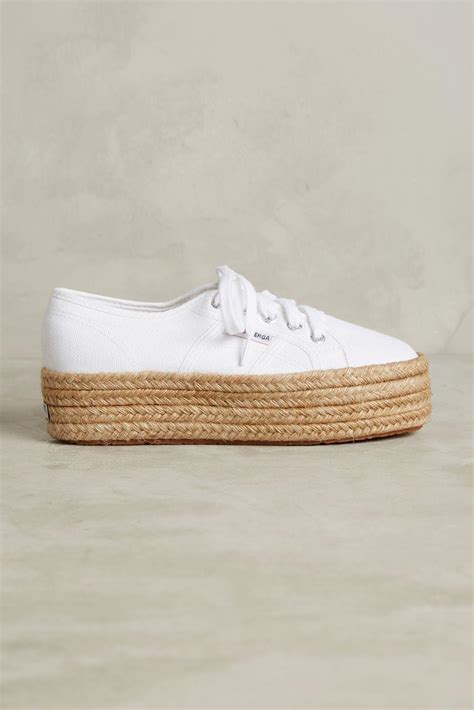 Lyst Superga Platform Espadrille Sneakers In White