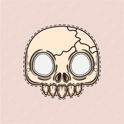 Premium Vector Scary Skeleton Halloween Mask Illustration