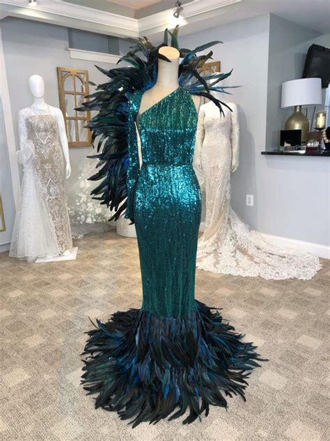 Prancing Peacock Gown Didomenico Design Peacock Feather Dress