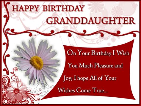 Happy Birthday Granddaughter Wishbirthday Com