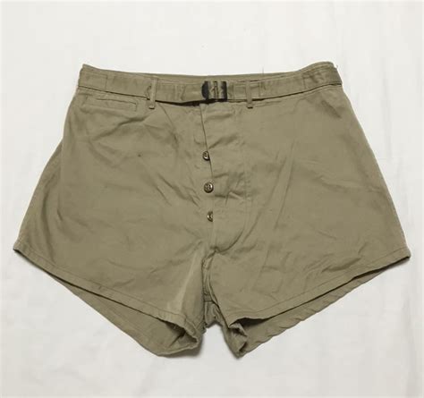 1940s Ww2 Us Army Athletic Chino Shorts Anchor Vintage