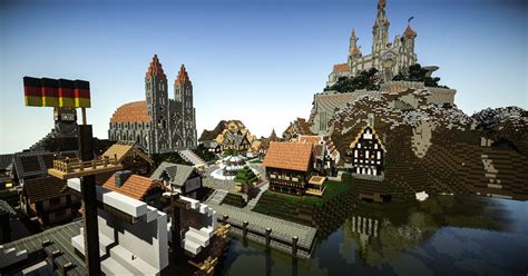 Minecraft Mittelalter Stadt mit Burg v 1 7 5 Maps Mod für Minecraft
