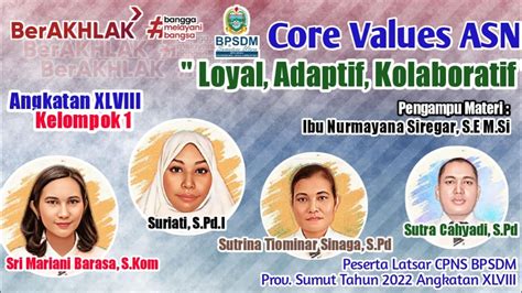 Core Values Asn Loyal Adaptif Kolaboratif Latsar Cpns Bpsdm Prov