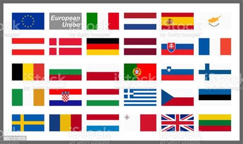 Tous Les Drapeaux De Pays De Lunion Européenne Vecteurs Libres De