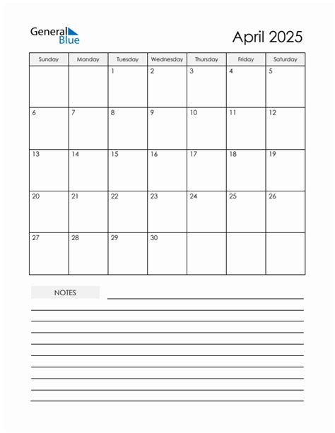 April 2025 Monthly Calendar Pdf Word Excel