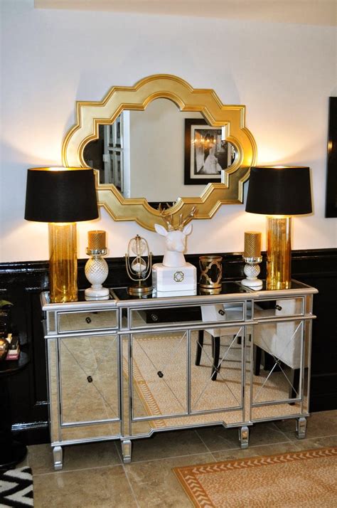 Deep blacks complement warm whites with gold accents to. LiveLaughDecorate: A Black, White and Gold Reveal | Gold ...