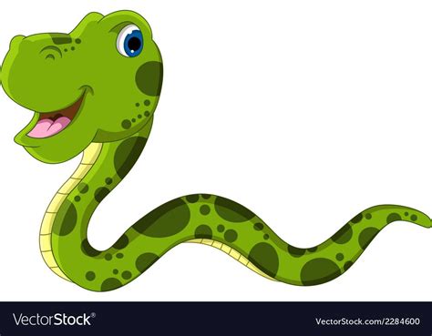 A Smiling Green Snake Cartoon Character