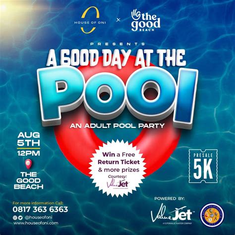 Lagos An Adult Pool Party Aug 5th Houseofoni