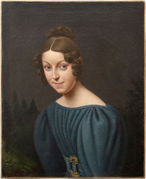 19th Century French School Portrait Of A Lady With Gigot Sleeves