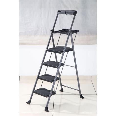 Steel Folding Deluxe 4-Step Ladder | Step Stools | Kent Building Supplies