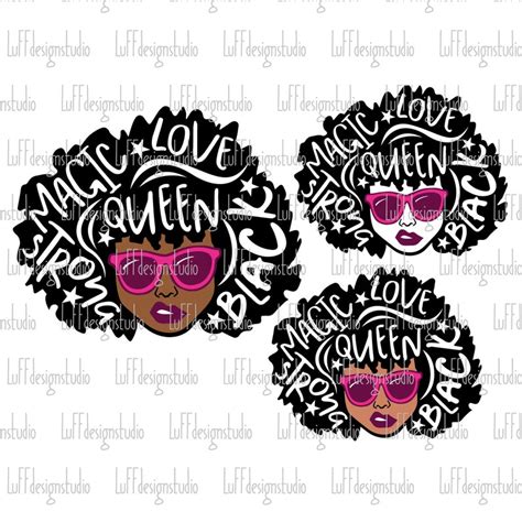 Black Woman Svg Afro Woman Svg African American Woman Svg Etsy