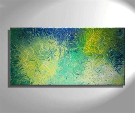 Large Green Abstract Painting Textured Wall Art Original Artwork Home