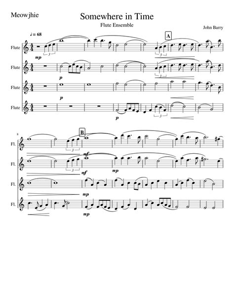 Somewhere In Time Sheet Music For Flute Download Free In Pdf Or Midi