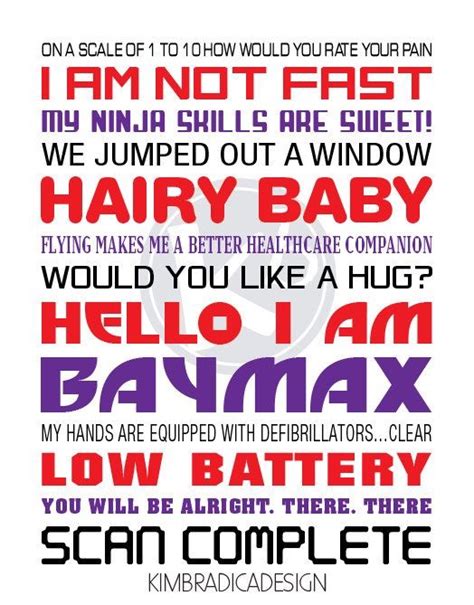 Big Hero 6 Print Baymax Poster Baymax Quote Print Excuse Me While I