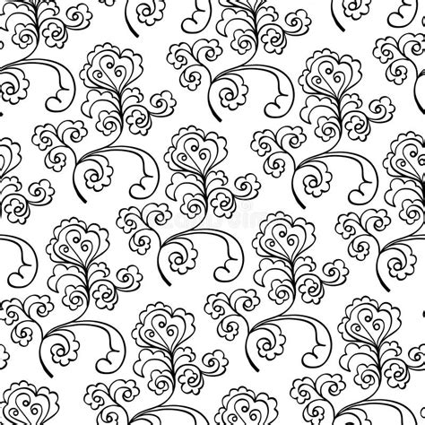 Floral Decorative Black And White Pattern Stock Vector Illustration
